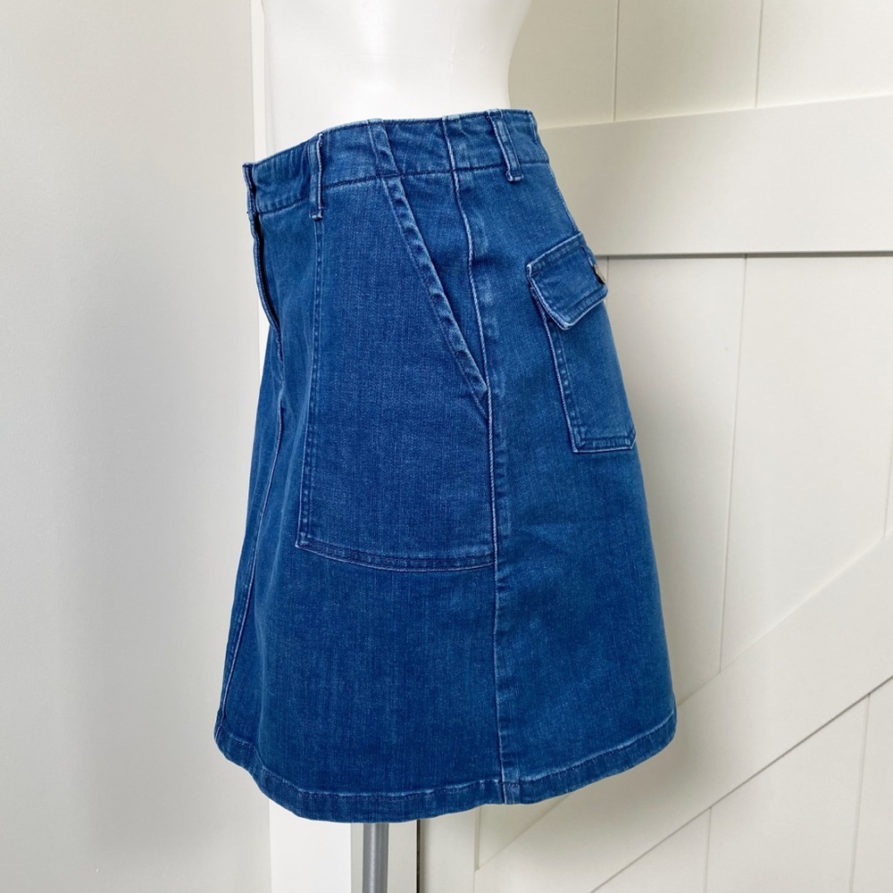 Boden Blue Denim Knee Length Skirt - Picture 4 of 7